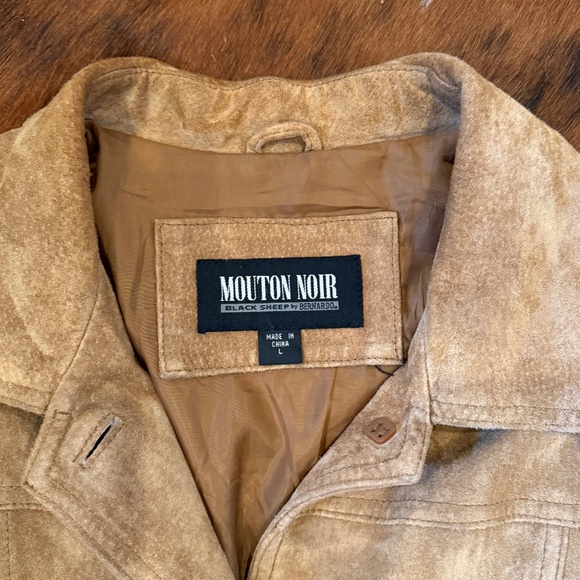 Vintage Mouton Noir Black Sheep by Bernardo Suede Leather Jacket LARGE - Picture 2 of 3